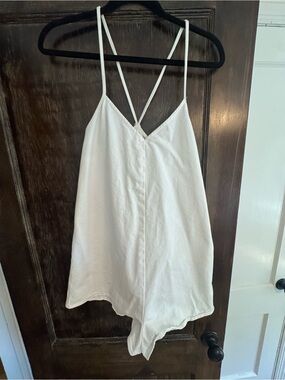 Zara White Strappy Cross V-Neck Romper
